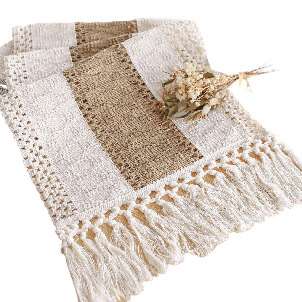 FELIXLEO Tischdecke Tischdecke mit Quasten, 182,9 günstig online kaufen