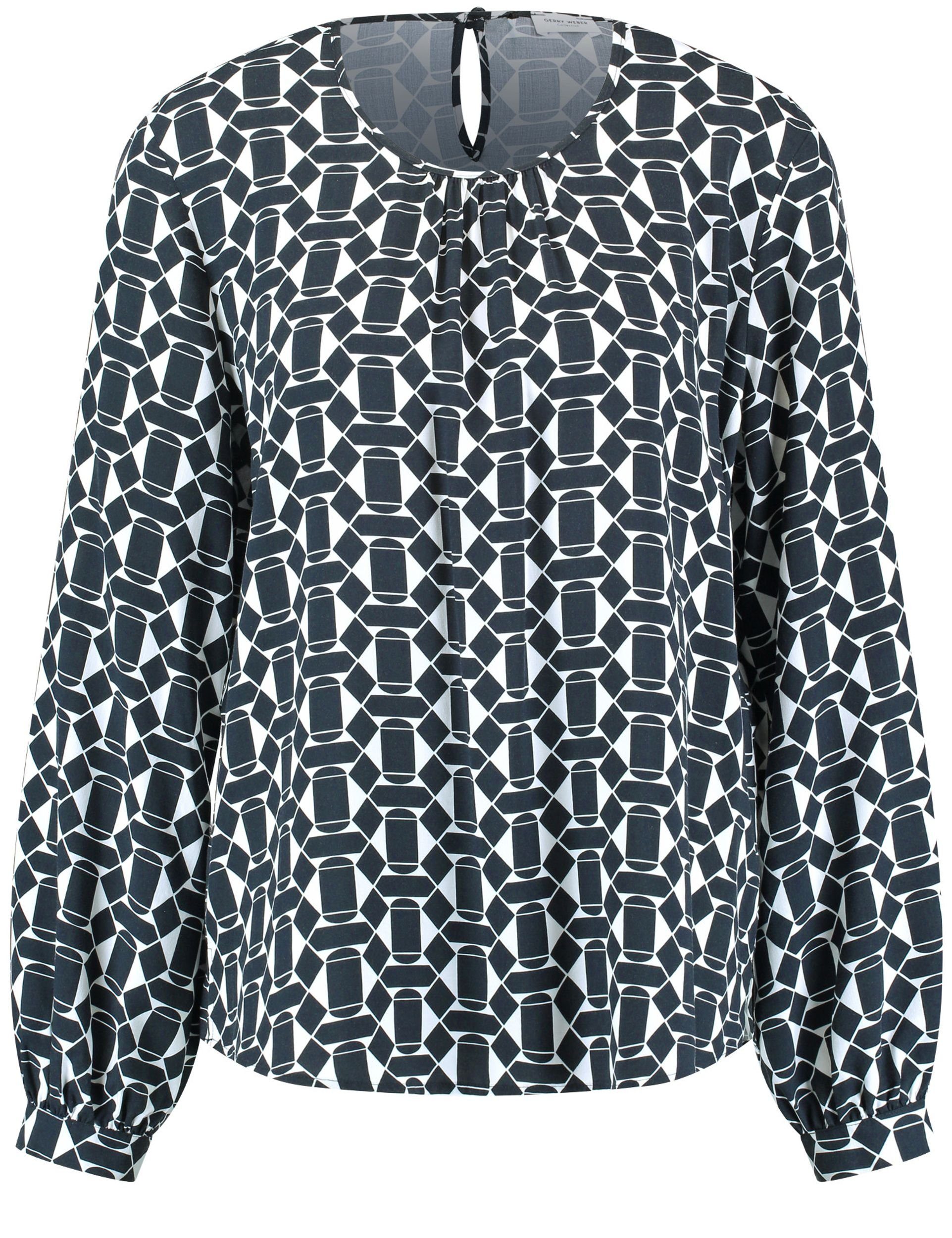 Druckbluse Blusenshirt mit grafischem Muster