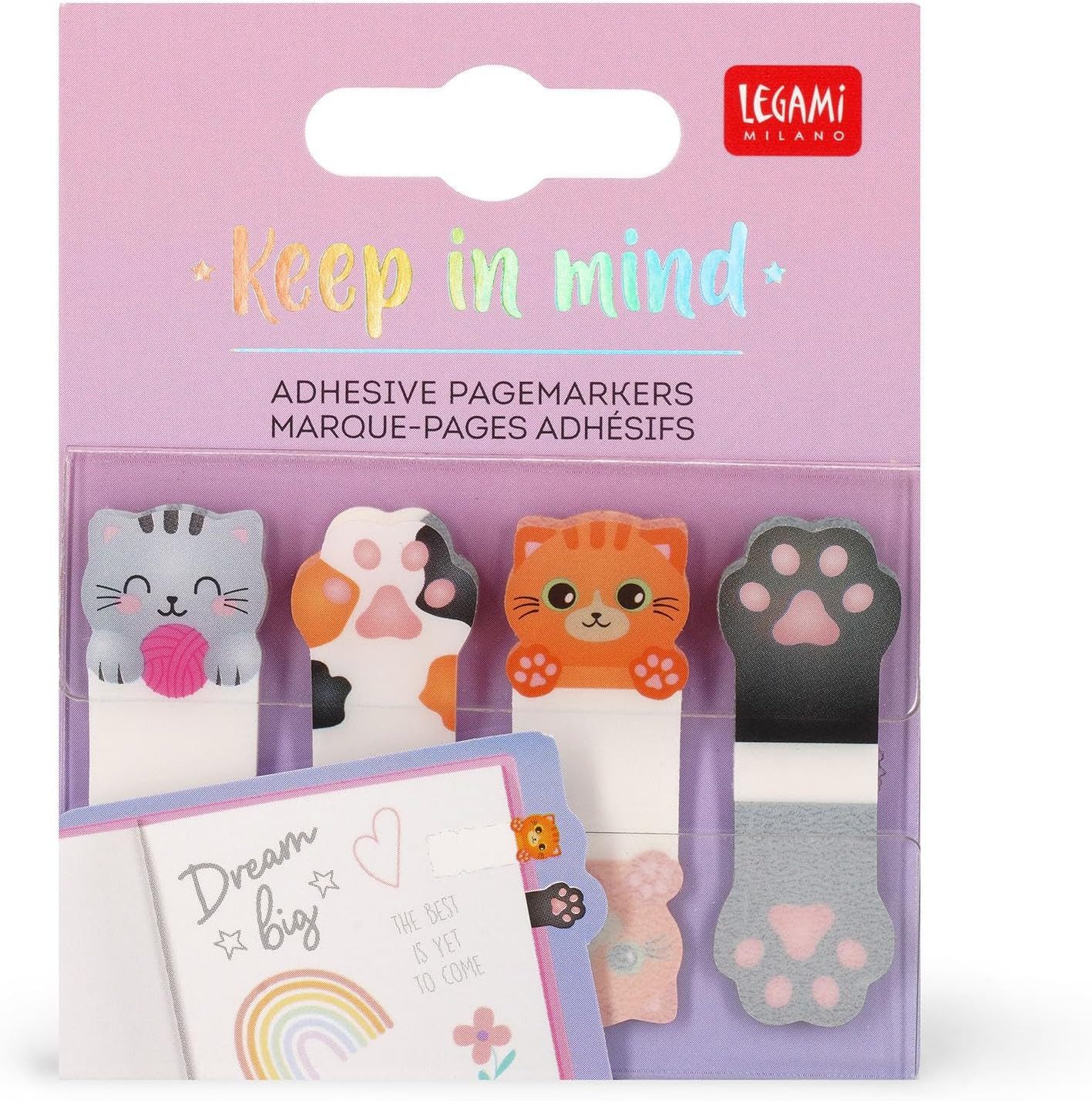 Legami Federmäppchen LEGAMI Klebeseitenmarkierer Kitty – 80 beschreibbare Haftnotiz-Tabs