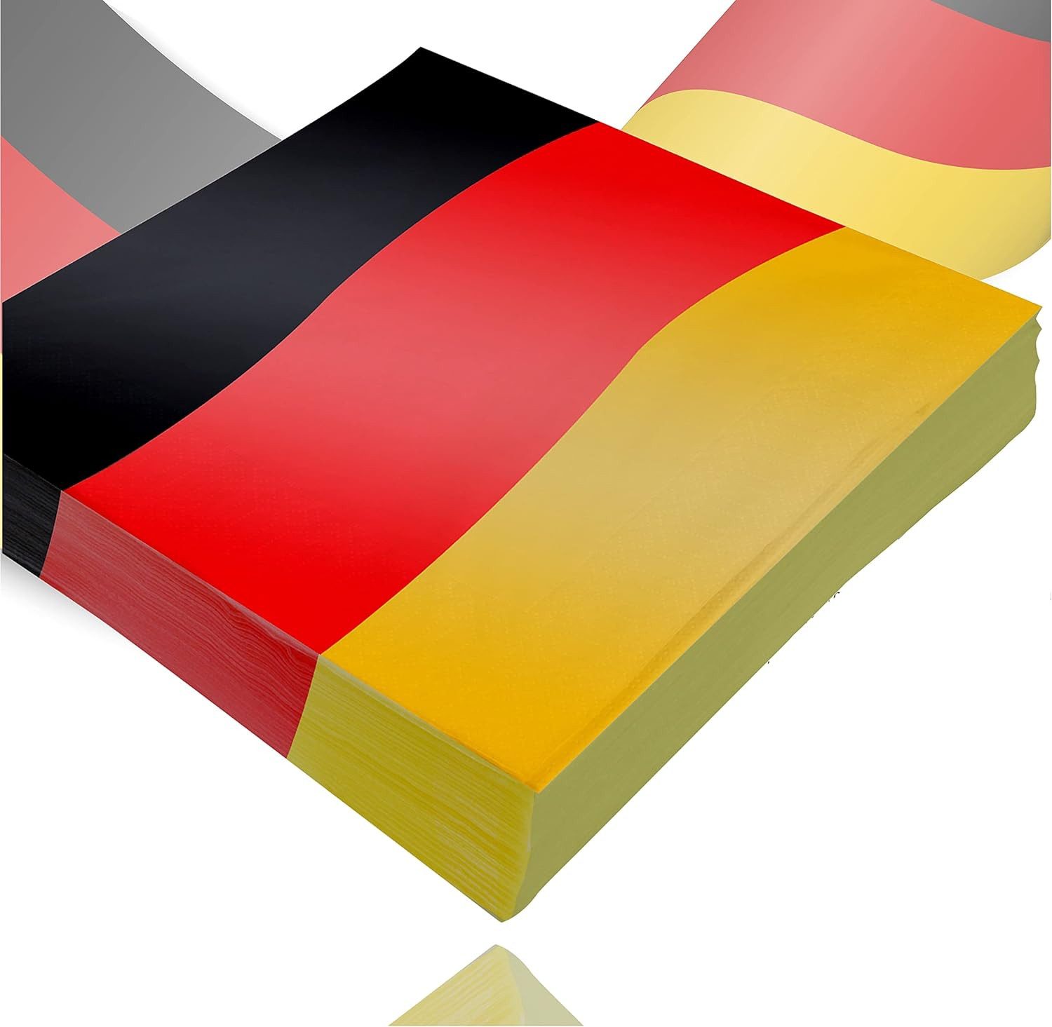 TK Gruppe Papierserviette 80x Servietten Deutschland Deko Partydeko für Fußball EM WM, (Packung, 80 St., 80 Stück), Gr. 33 cm x 33 cm
