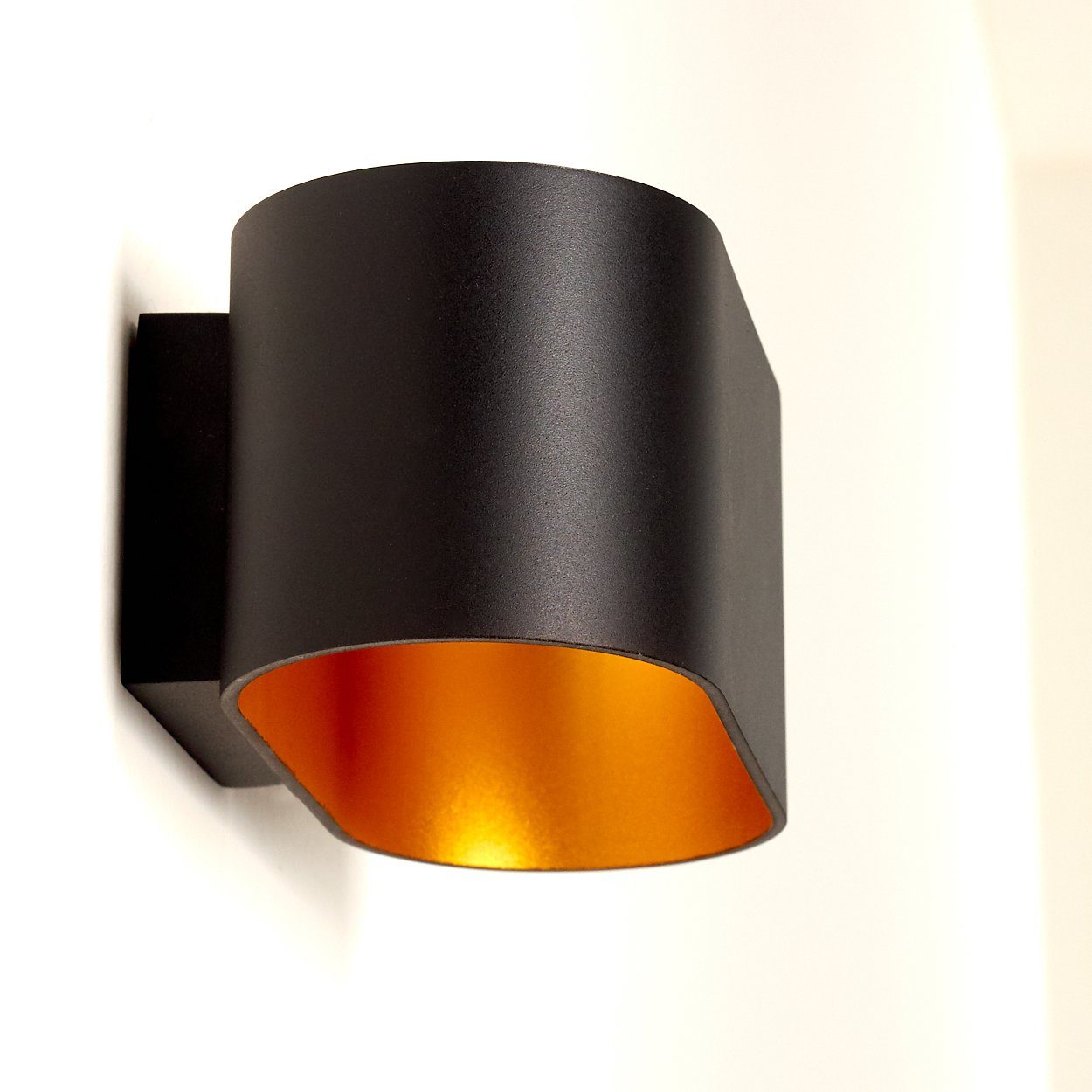 Wandlampe ohne 1xG9, moderne mit Schwarz/Gold, Leuchtmittel, & aus in Lichteffekt, Wandleuchte Metall mit Up hofstein »Leuca« Down-Effekt Innen