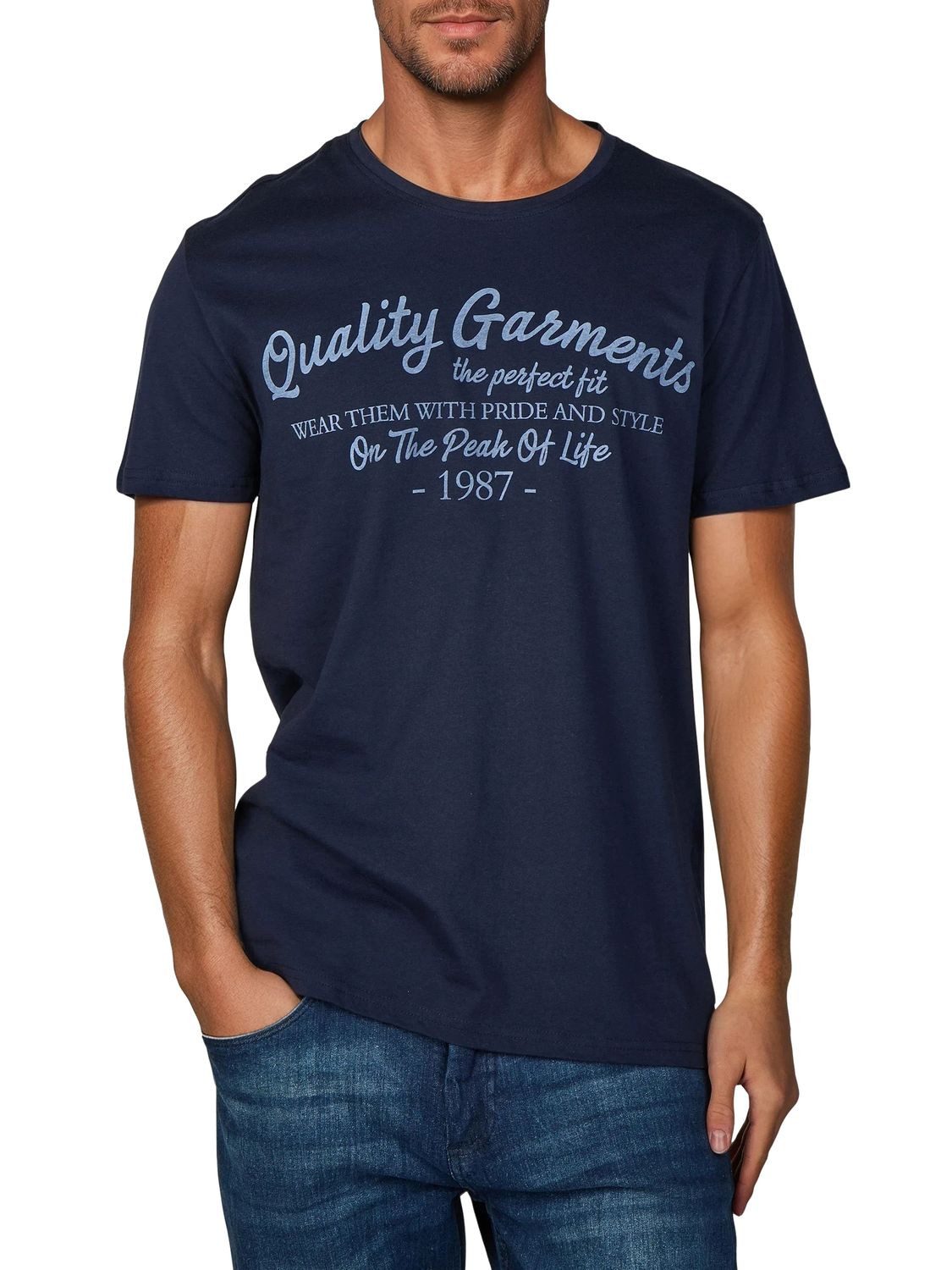 riverso T-Shirt Herren Printshirt RIVLeon Regular Fit (4-tlg) Kurzarm Tee Shirt mit Rundhalsausschnitt aus 100% Baumwolle