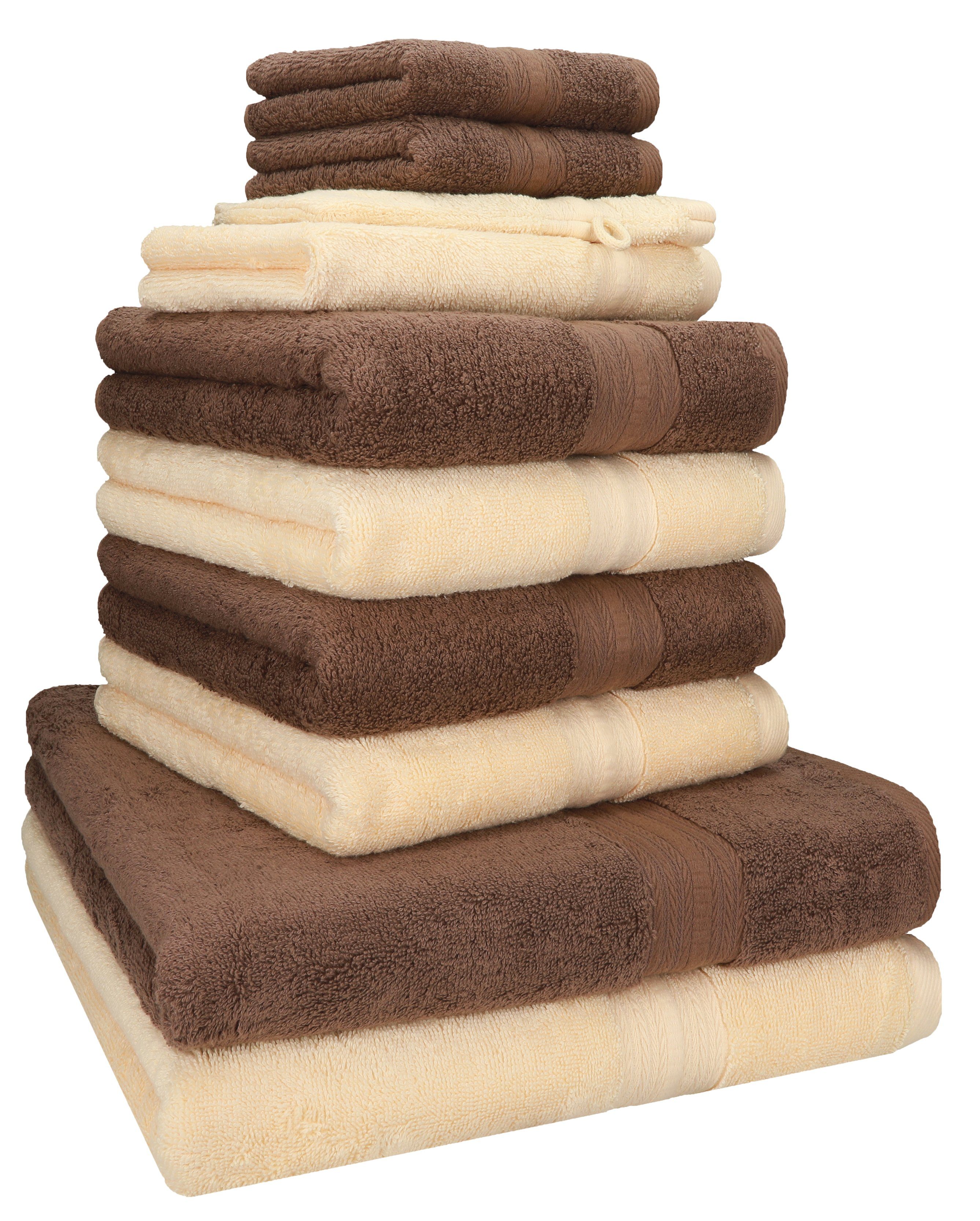 Betz Handtuch Set »10 tlg. Handtuch-Set FEINES Gold Qualität 600g/m² 100%  Baumwolle«, 100% Baumwolle