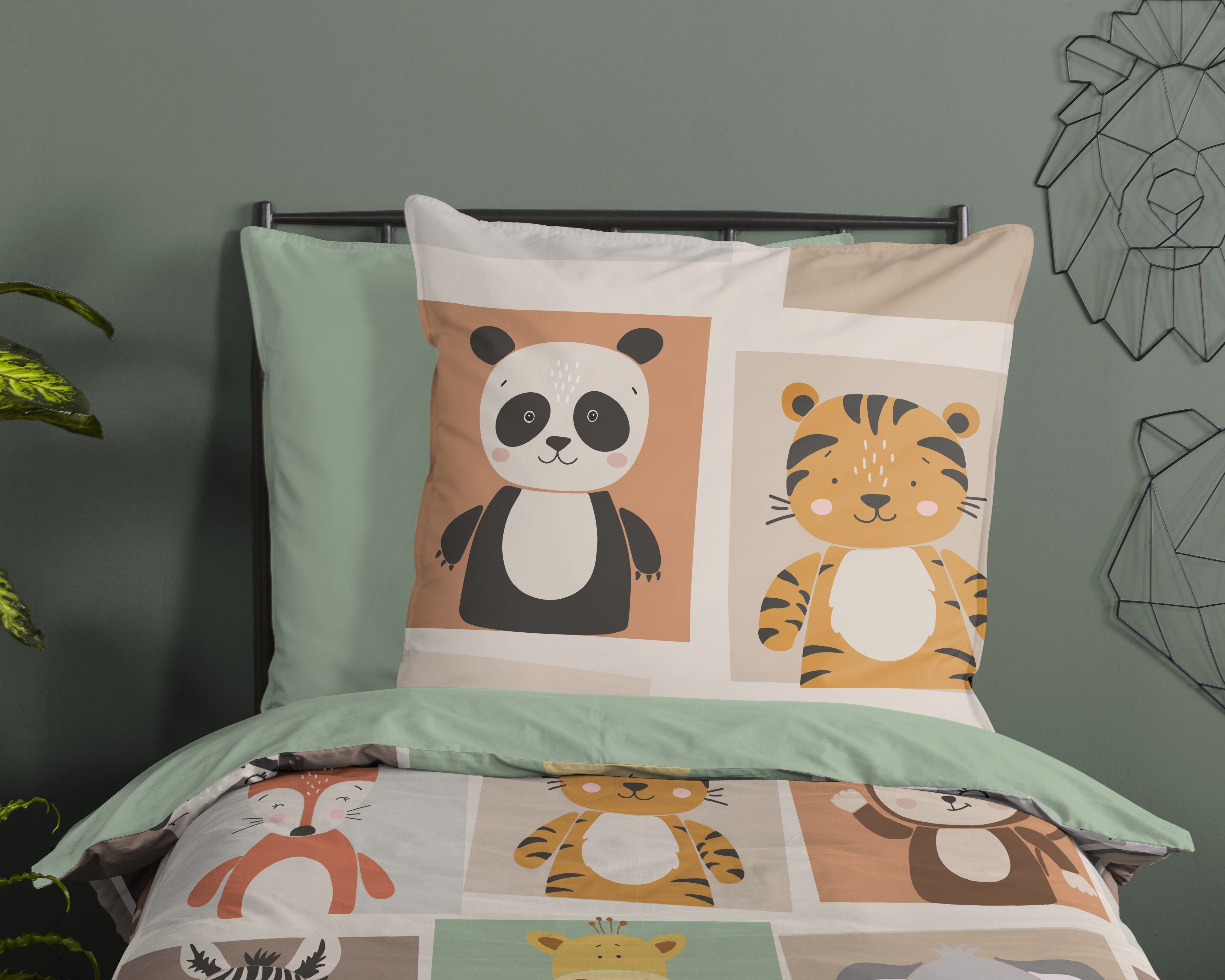 PURE luxury collection Kinderbettwäsche Ranger, Microfaser, 2 teilig, Mikrofaser, 135x200, 2 Teilig, Wendeoptik, Kind, Tiere, Tier