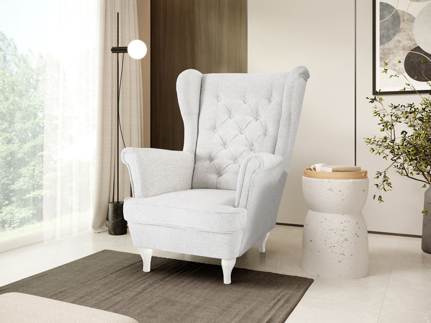 Beautysofa Ohrensessel Sessel FALCO Chesterfield Wohnzimmersessel günstig online kaufen