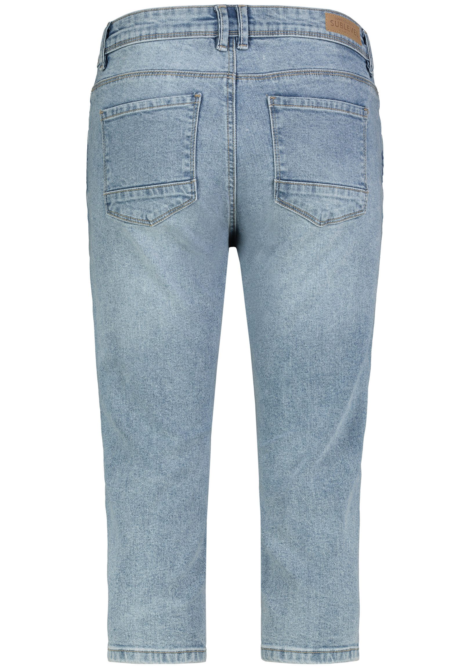 SUBLEVEL Caprijeans Damen Denim Caprihose im 5-Pocket-Style Stretch-Denim, knielang