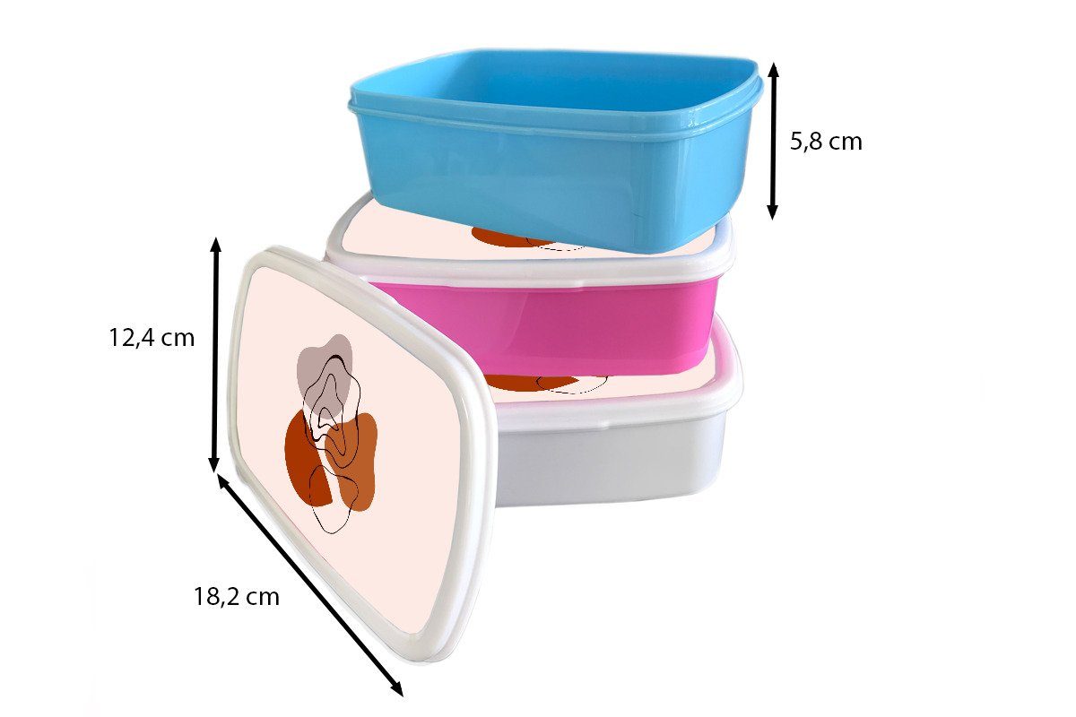 Design, Mädchen, - Kinder, (2-tlg), rosa MuchoWow Flecken Abstrakt - Lunchbox Brotdose Erwachsene, Kunststoff, Kunststoff Brotbox für Snackbox,