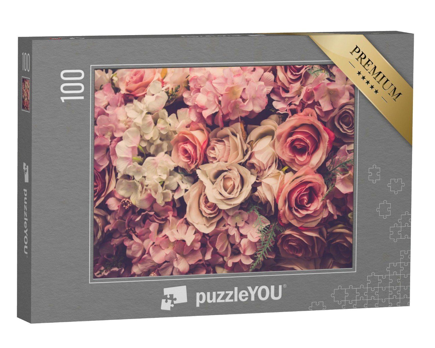 puzzleYOU Puzzle Rosa Rosen, 100 Puzzleteile, puzzleYOU-Kollektionen Rosen, Flora, Blumen, 500 Teile, Schwierig