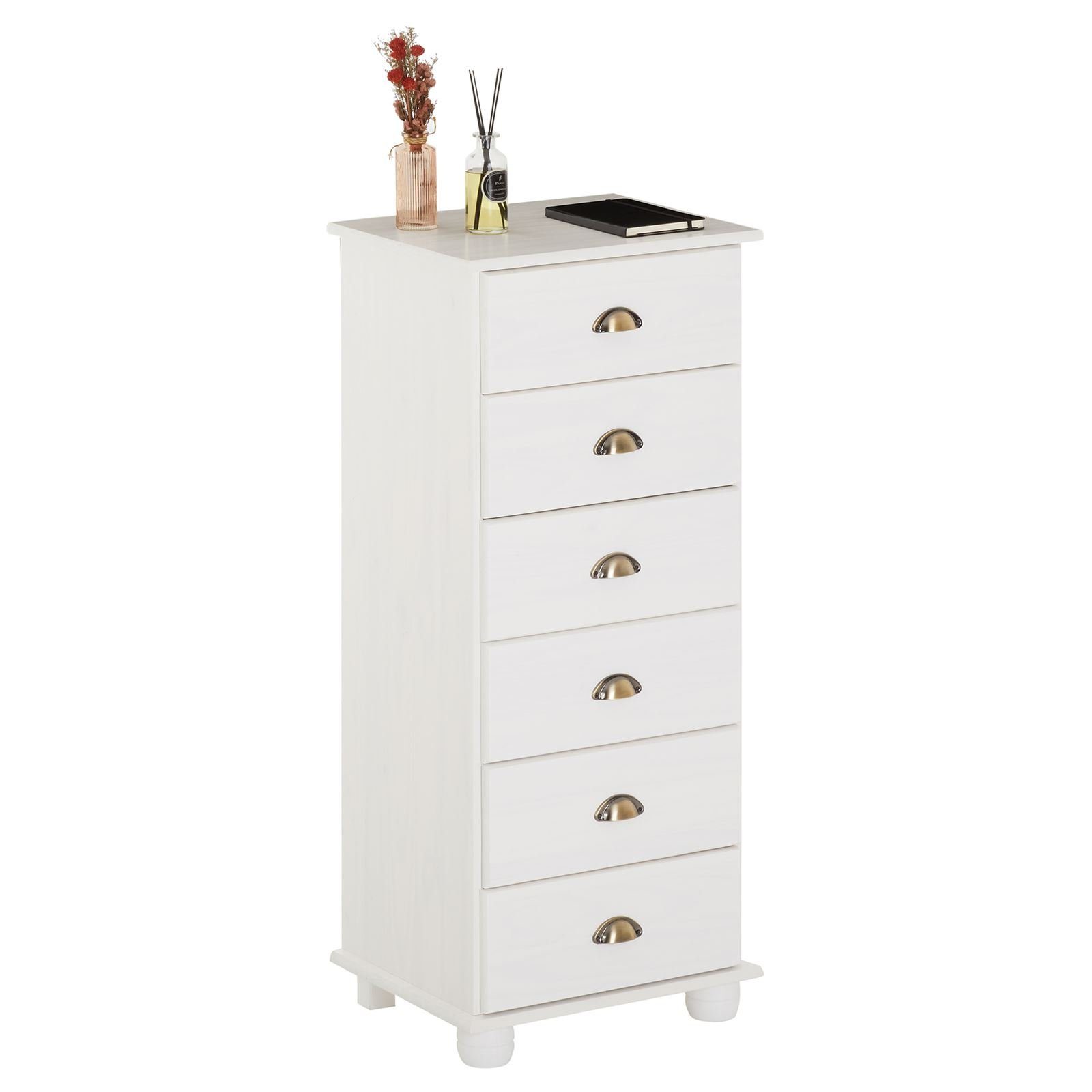 IDIMEX Kommode COLMAR, Kommode COLMAR, Schubladenschrank Apothekerschrank mit 6 Schubladen