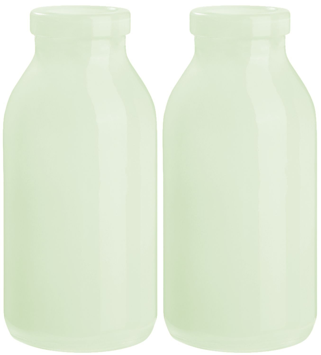 ZauberDeko Tischvase Vasen Flaschen Grün Hellgrün Softgrün Blumenvase Glas 2 Stück