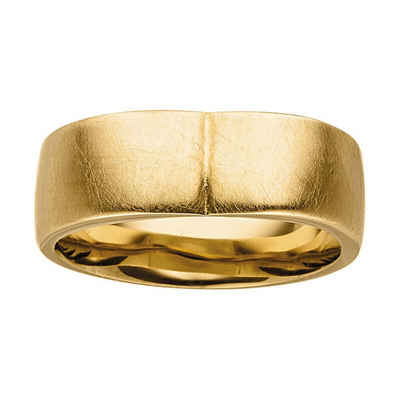 M&M Fingerring Ring Damen silber / gold breit (7 mm) matt (1-tlg), "Pure Volume", deutsche Qualität, inkl. edles Schmucketui