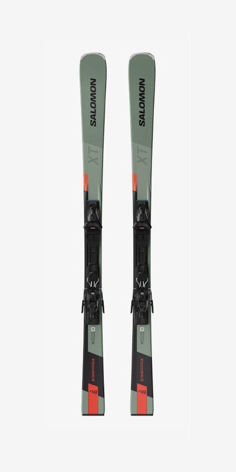 Salomon Ski E S/MAX 8 XT + M10 GW L80 OIL GREEN/BLACK/NEON RED