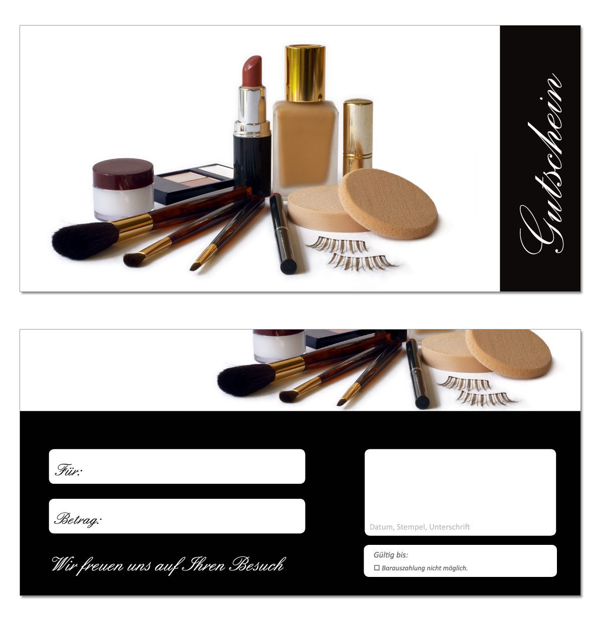 Geschenkkarte Geschenkgutscheine Kosmetik Schminke Make Up (Kosmetik-652)