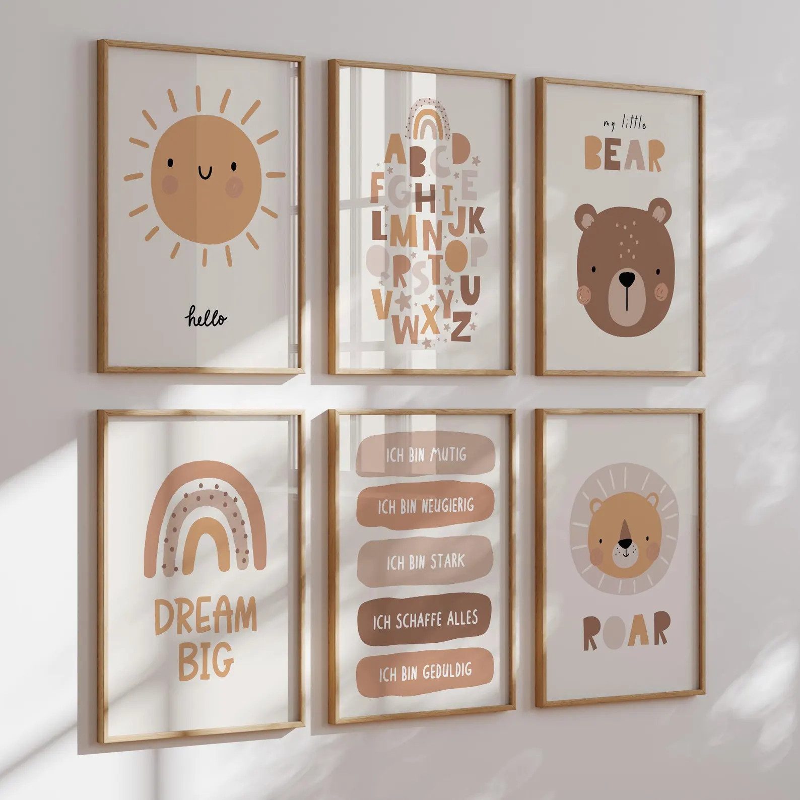 MeinBaby123® Poster Bilder Kinderzimmer, Poster Kinderzimmer Deko, Süße Tie günstig online kaufen