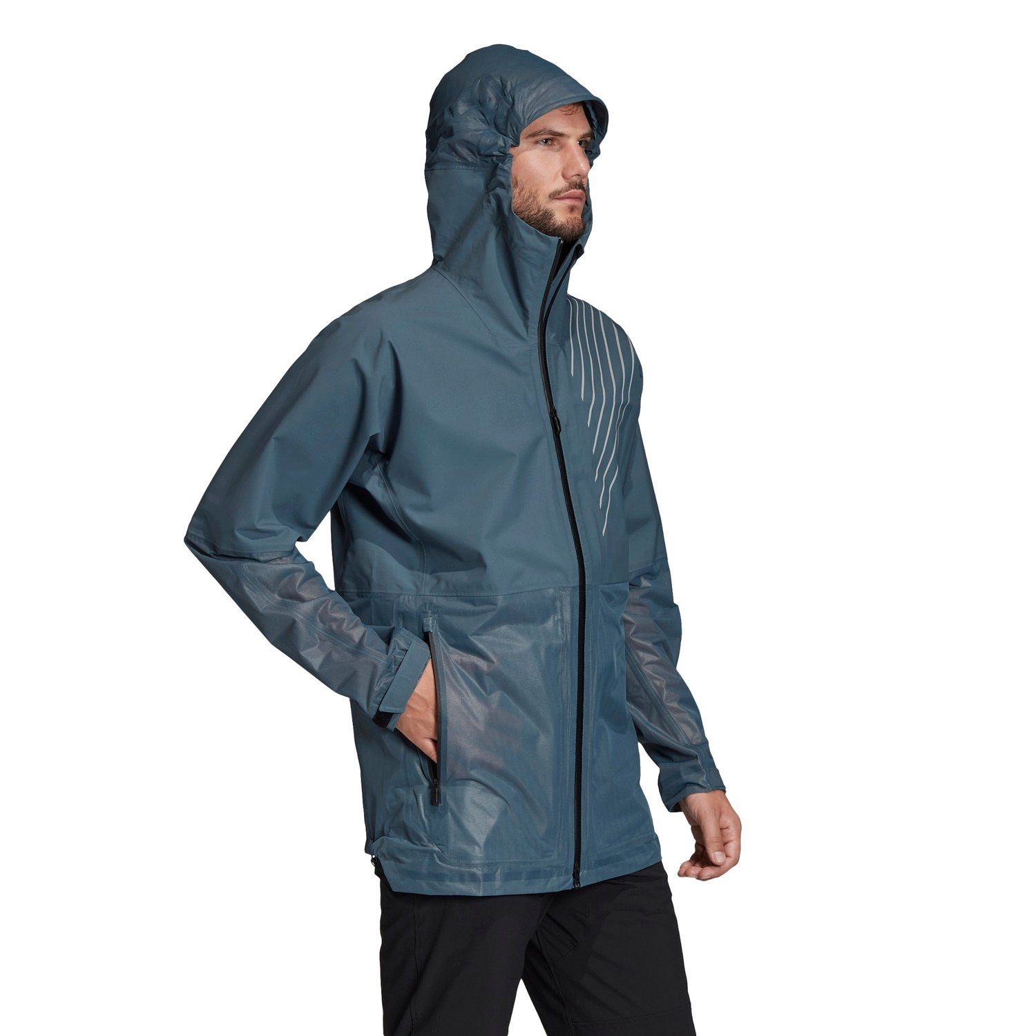 adidas Performance Funktionsjacke Regenjacke/ Übergangsjacke TERREX 3L Zupahike blaugrau Herren