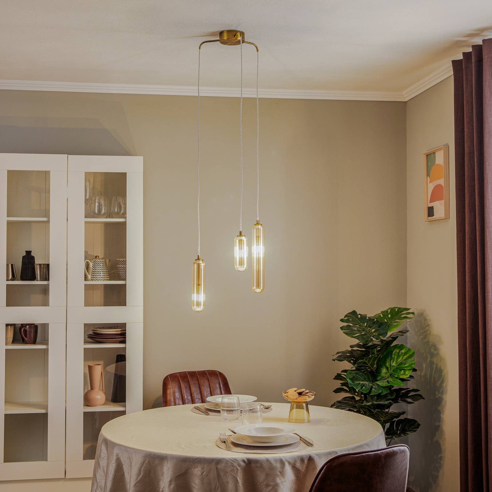 Lucande Hängeleuchte Freylin, Glas Creme IP20, 3 x 8 W LED