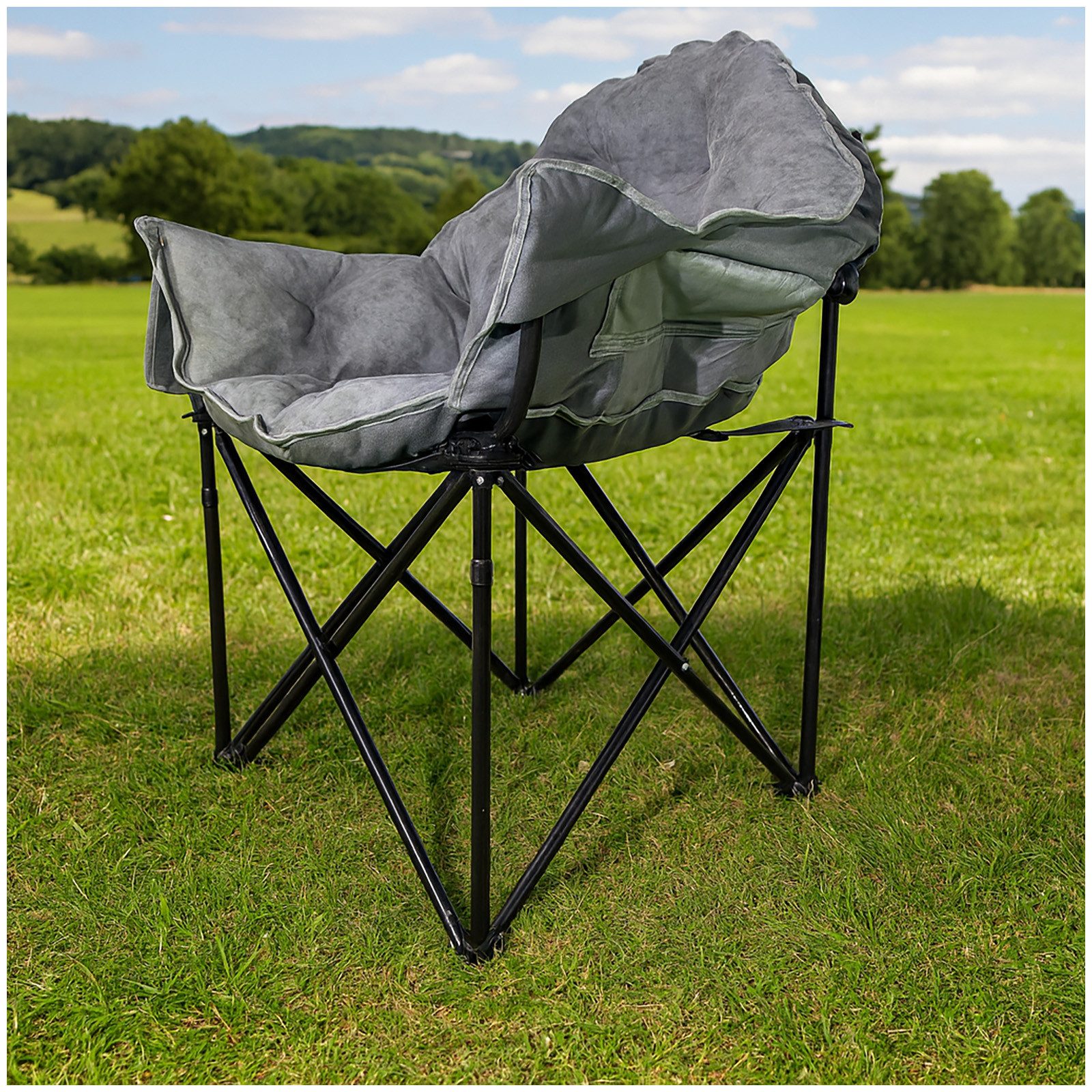 HTI-Living Klappstuhl Klappbarer Komfortsessel mit weichem Velvet Bezug (Stück, 1 St), Campingstuhl