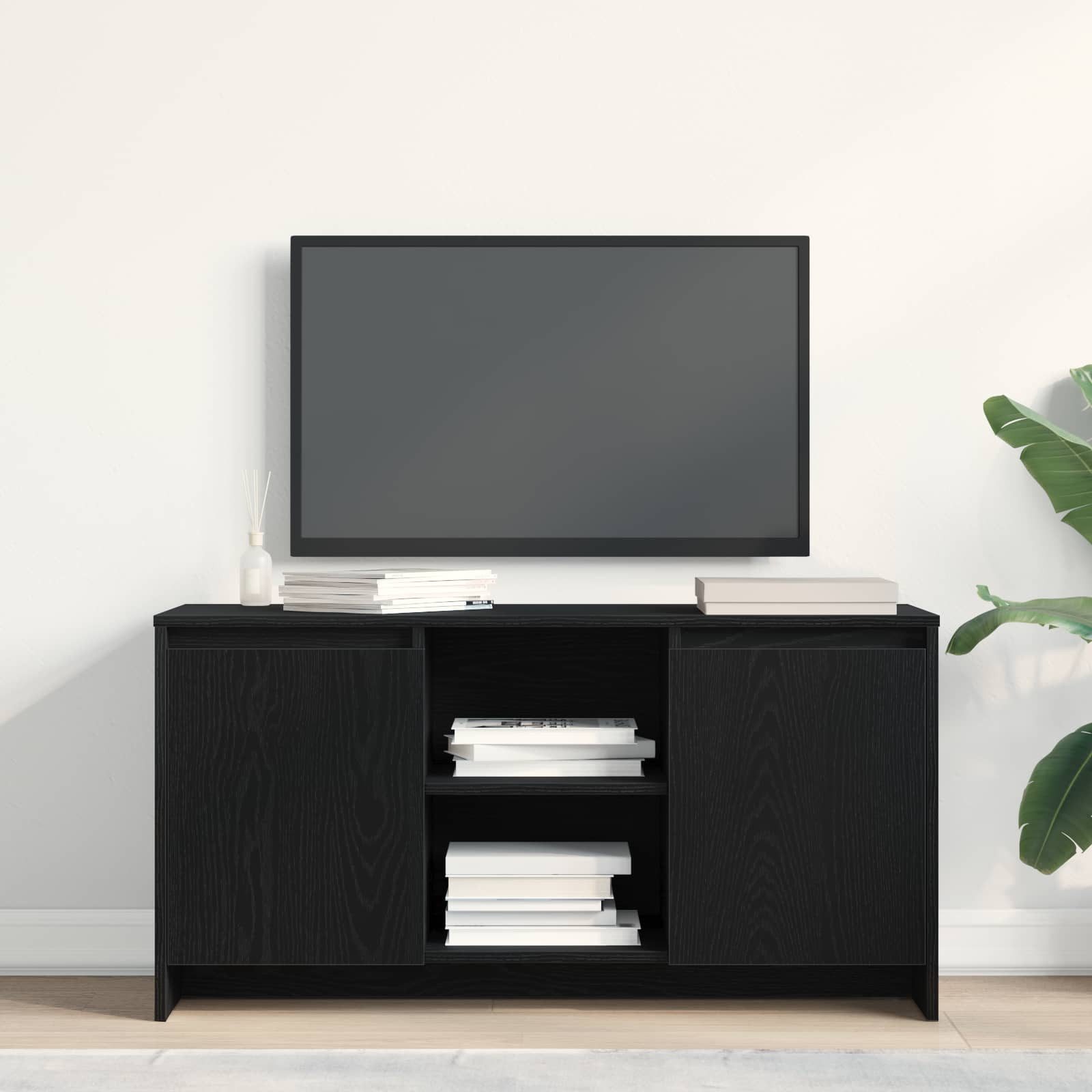 vidaXL TV-Schrank TV-Schränk 102 x 37,5 x 52,5 cm Schwarz Eichen-Optik (1-St)