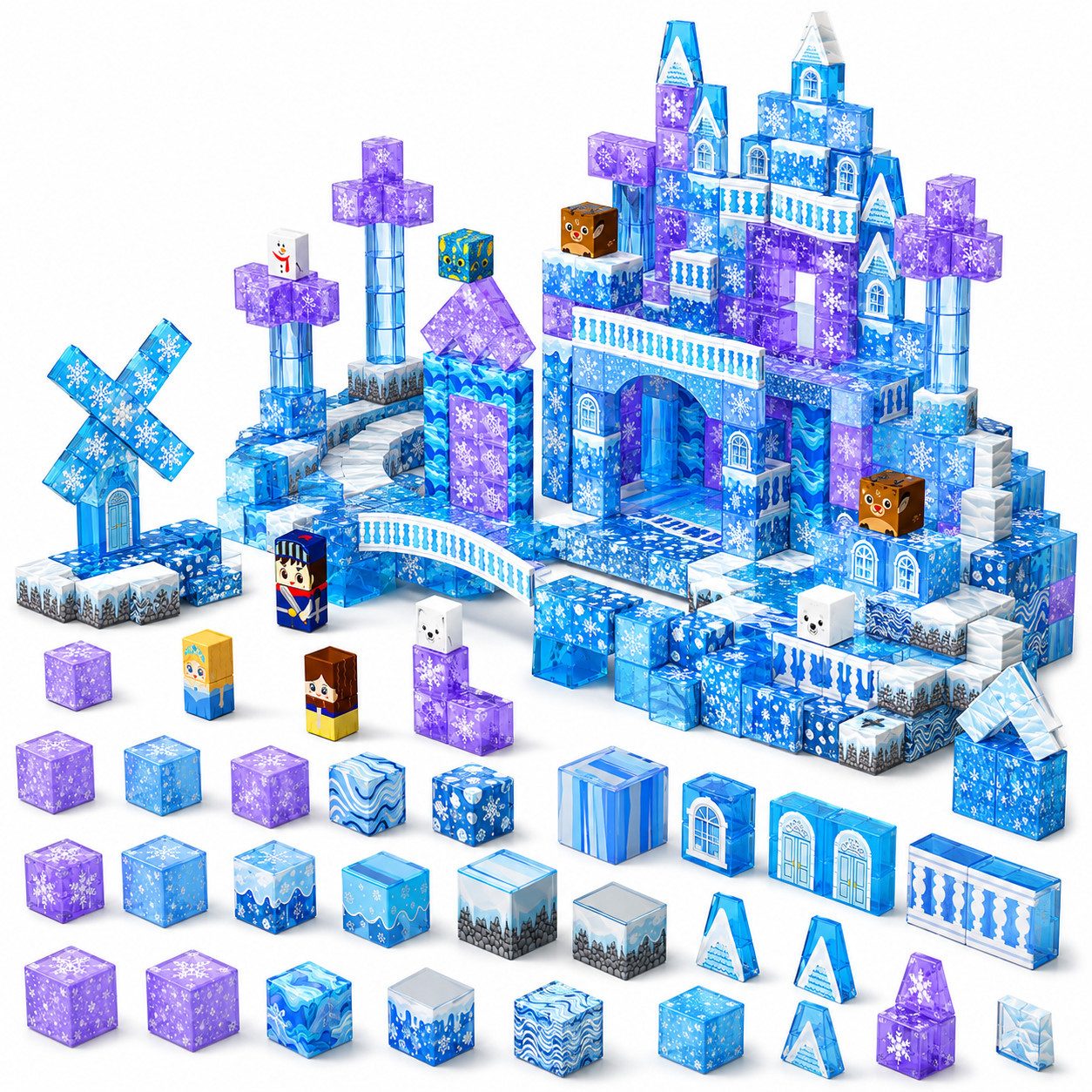 ibettertec magnetische Bausteine, Lern- & Steckspiel, Kreativspielzeug für Kinder Magnetspielbausteine, (Set, 100 St., STEM sensorisches Spielzeug Magnetbausteine Kinderspielzeug), Geschenke für Jungen und Mädchen ab 3-8 Jahren Kinderspielzeug