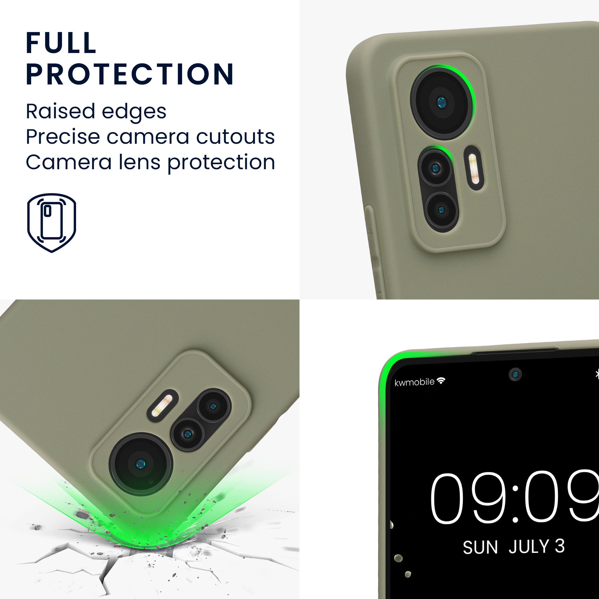 kwmobile Smartphone-Hülle Handyhülle für Xiaomi 12 Lite 5G Hülle, Weiches Handy Silikon Case - Schutzhülle Cover