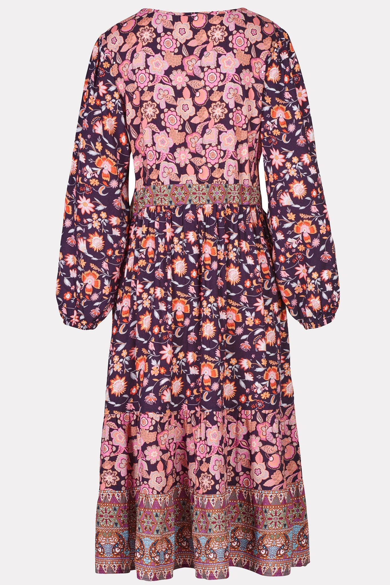 Himalaya Clothing Maxikleid Kleid Damen mit verspieltem Blumenprint - Bluse günstig online kaufen