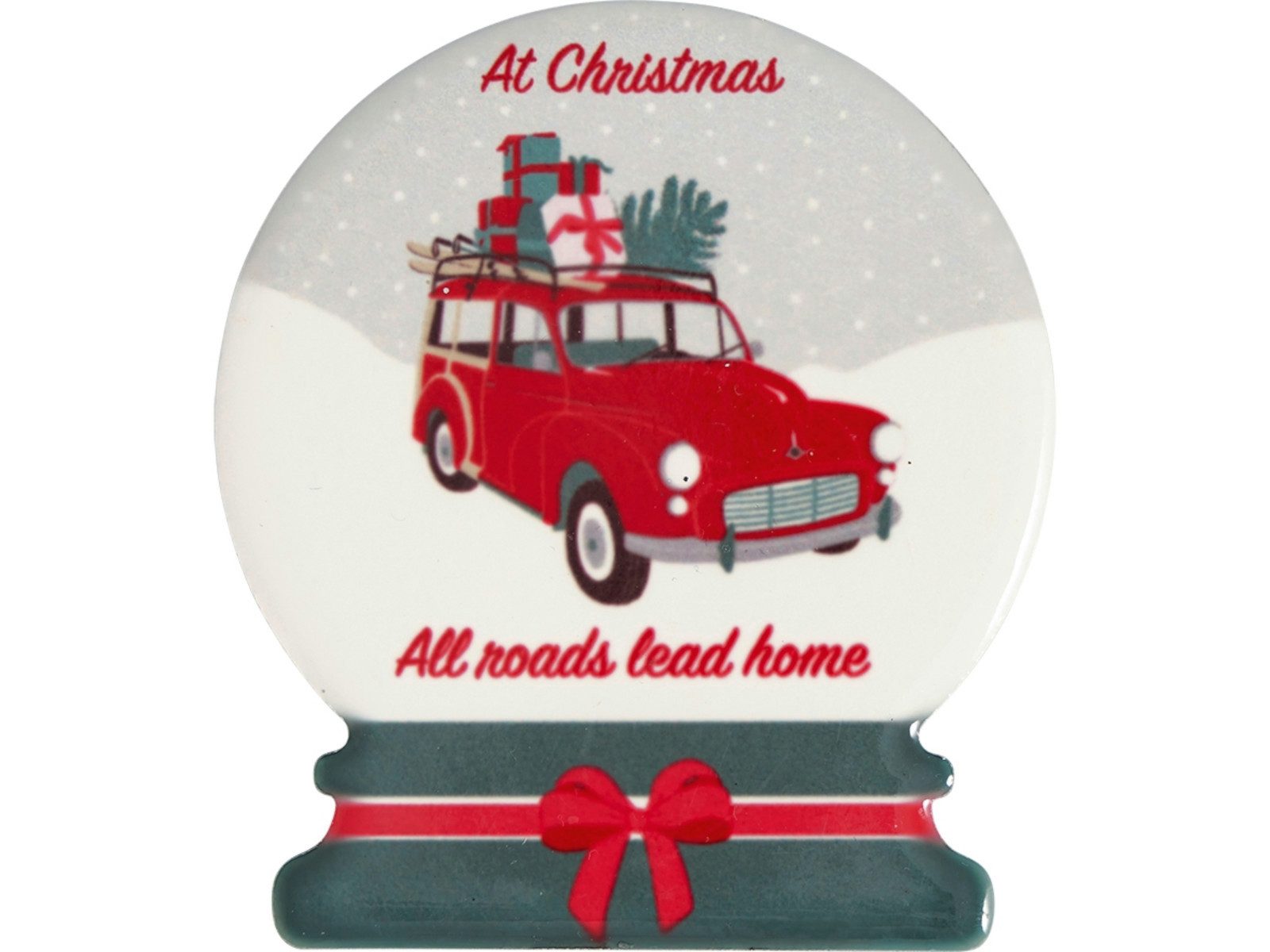 Greengate Dekofigur Christmas Car Magnet red Set4