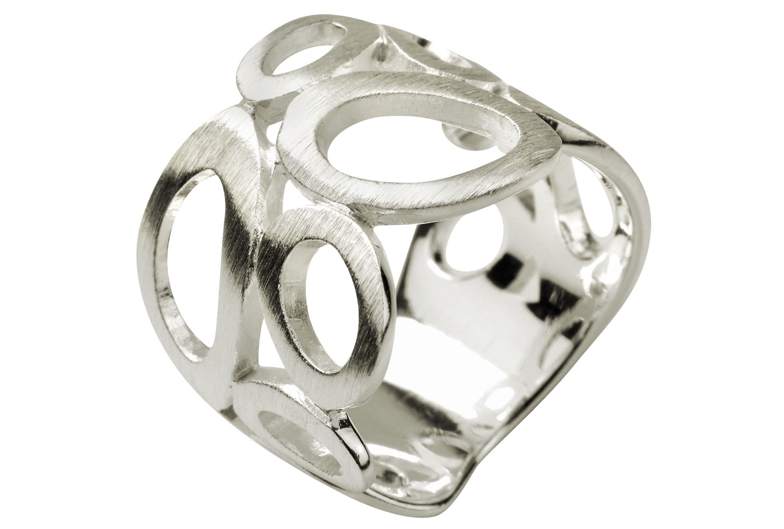 SILBERMOOS Silberring XL Motivring mit ovalen Elementen, 925 Sterling Silber