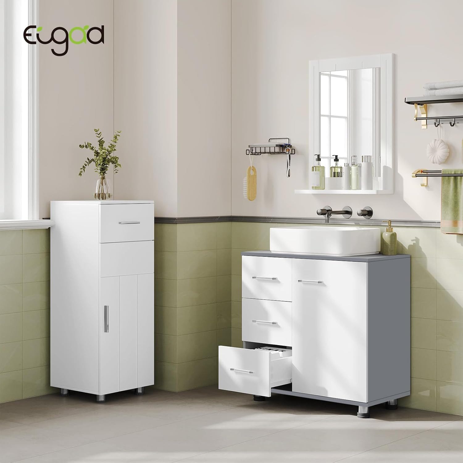 EUGAD Waschbeckenunterschrank (1-St) Badezimmerschrank, mit 3 Schubladen, m günstig online kaufen