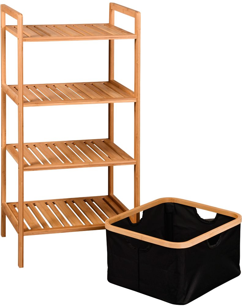 KESPER® Ablageregal Regal mit Korb, Bambus, günstig online kaufen