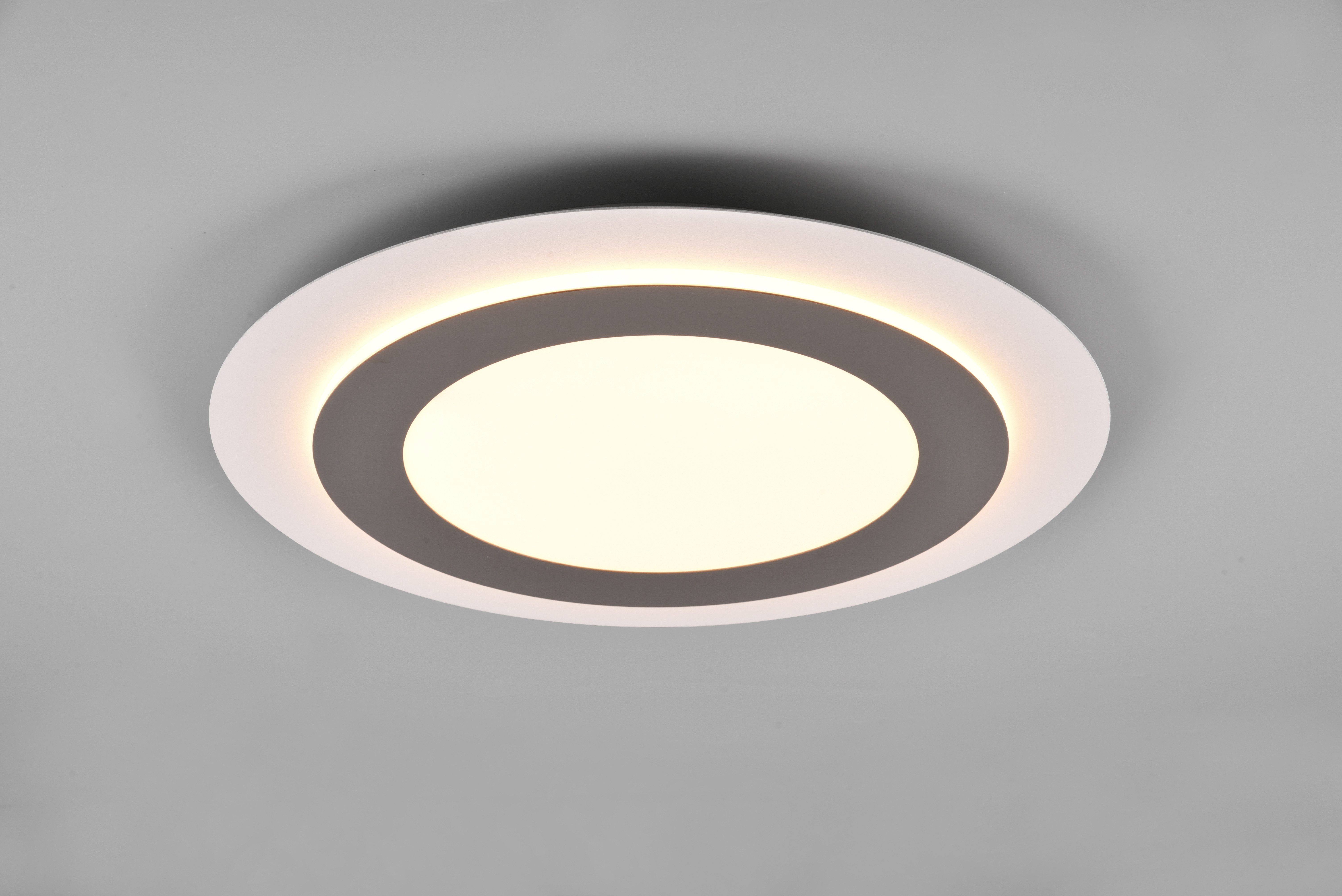 TRIO Leuchten LED Deckenleuchte MORGAN, runde Deckenlampe Ø 45cm, dimmbar, CCT, Memoryfunktion, Timer, Nachtlichtfunktion, LED fest integriert, warmweiß - kaltweiß, Nachtlicht, 42W 5600 Lumen, 2700-6500 Kelvin, inkl Fernbedienung