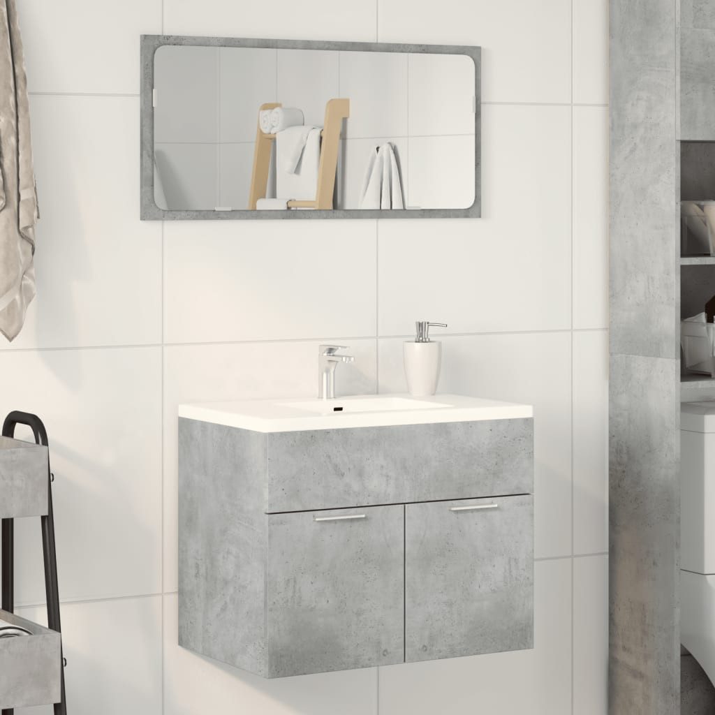 vidaXL Badezimmer-Set Waschbeckenunterschrank Betongrau 60x38,5x46 cm günstig online kaufen