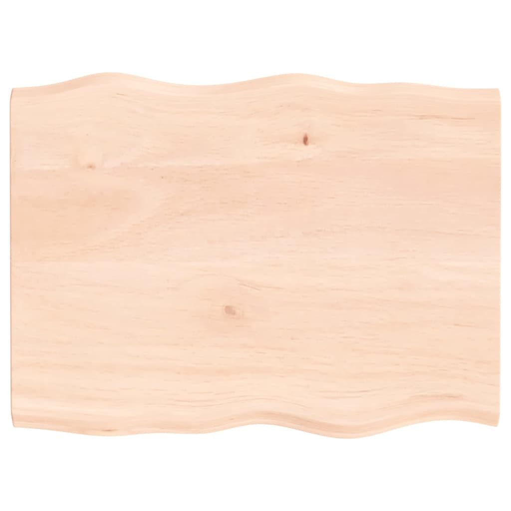 vidaXL Tischplatte Tischplatte 80x60x2 cm Massivholz Eiche Unbehandelt Baumkante (1 St)