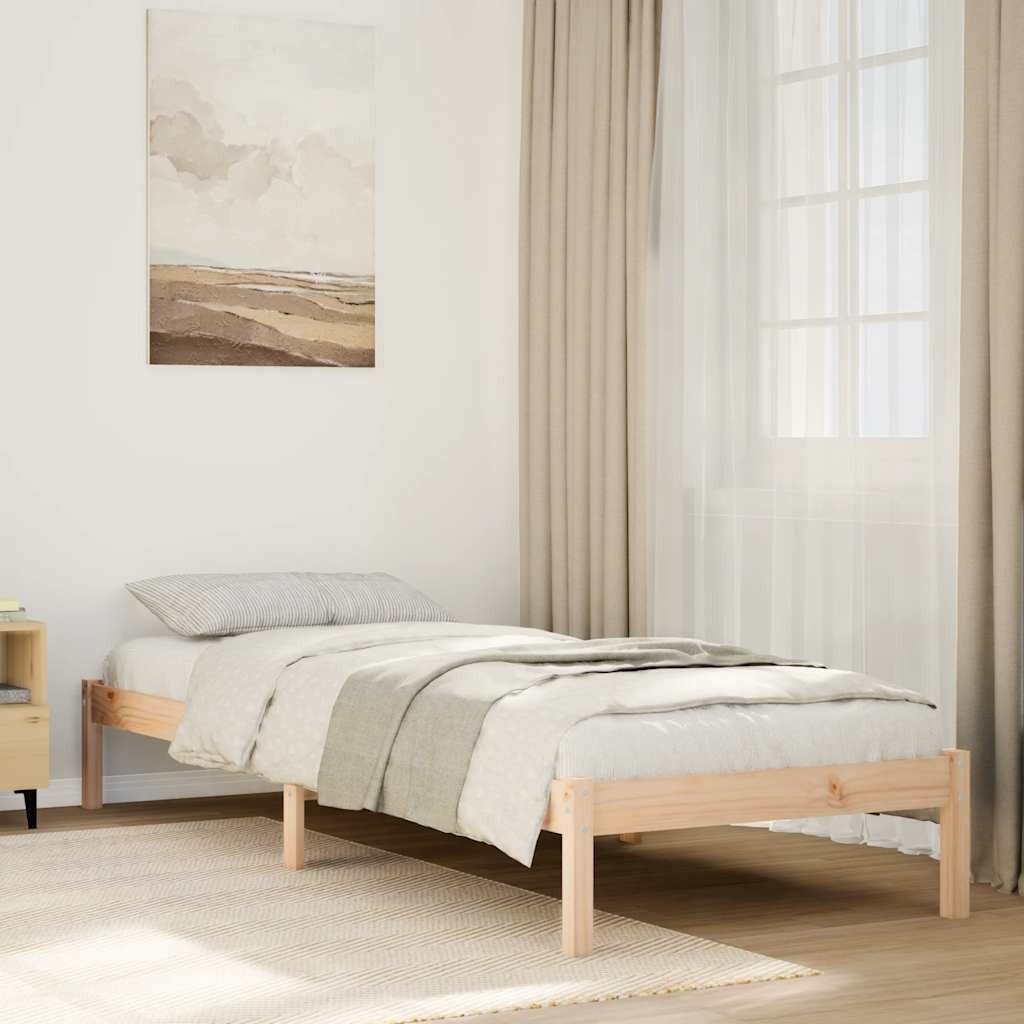 vidaXL Bettgestell vidaXL Massivholzbett Extra Lang ohne Matratze 80x220 Kiefernholz