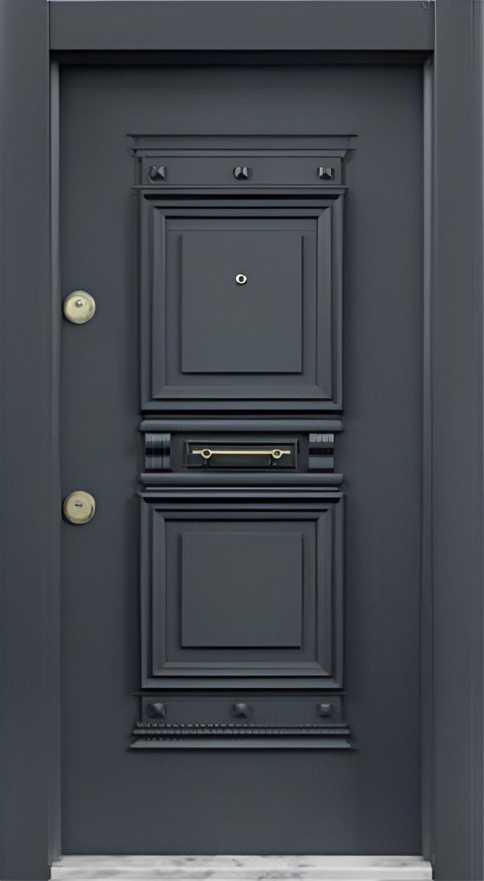 Xlmoebel Haustür Dunkelgraue moderne Eingangstür hochwertig für Zuhause, Made in Europa
