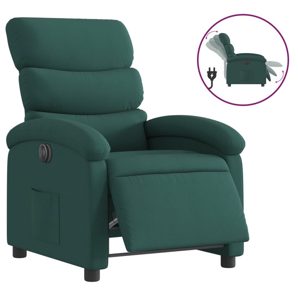 vidaXL Sessel Relaxsessel Elektrisch Dunkelgrün Stoff günstig online kaufen