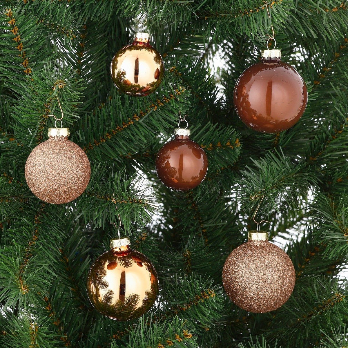 Mica Decorations Weihnachtsbaumkugel Mica Decorations Kugel glas braun 42 Stueck - d7cm
