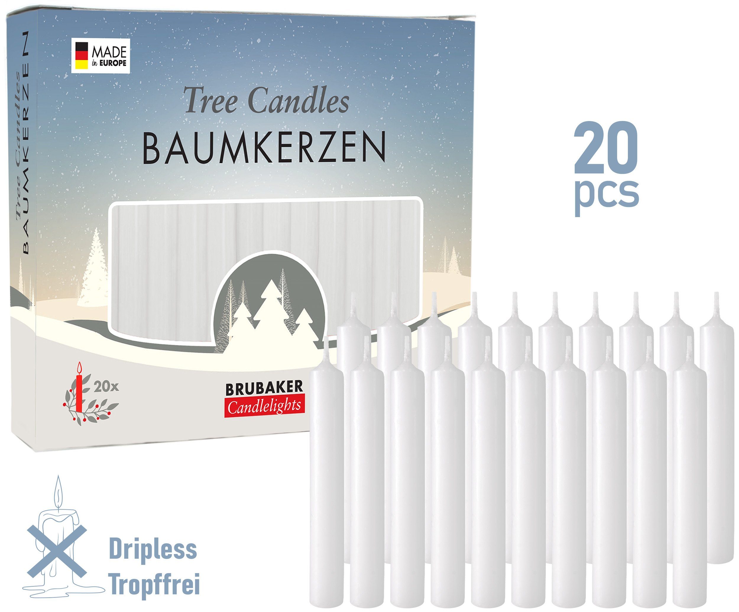 BRUBAKER Tafelkerze Baumkerzen aus Wachs (100er günstig online kaufen