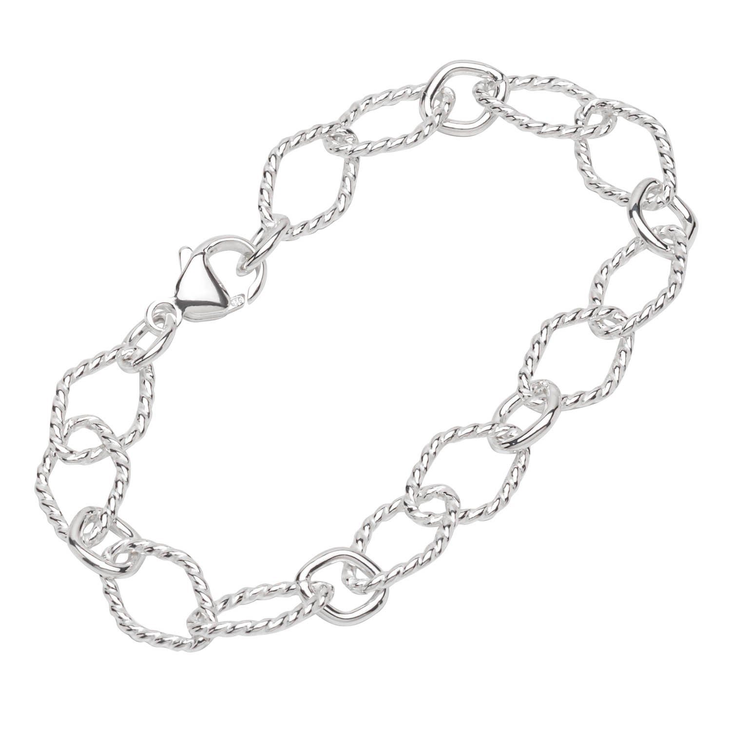 NKlaus Silberarmband Armband 925 Sterling Silber 19cm Figaro Ankerkette (1 Stück), Made in Germany