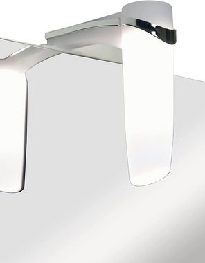 badselekt Badmöbel-Set FRESH Weiß Hochglanz, 3-teilig inkl. Waschbecken, Unterschrank & Spiegel mit LED-Beleuchtung Badmöbel-Set Waschtisch-Set perfekt für das Gästebad