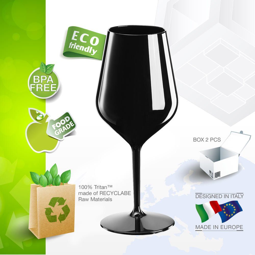 Doimoflair Weinglas DoimoFlair Weingläser aus Kunststoff bruchsicher Plastik, 2-tlg.