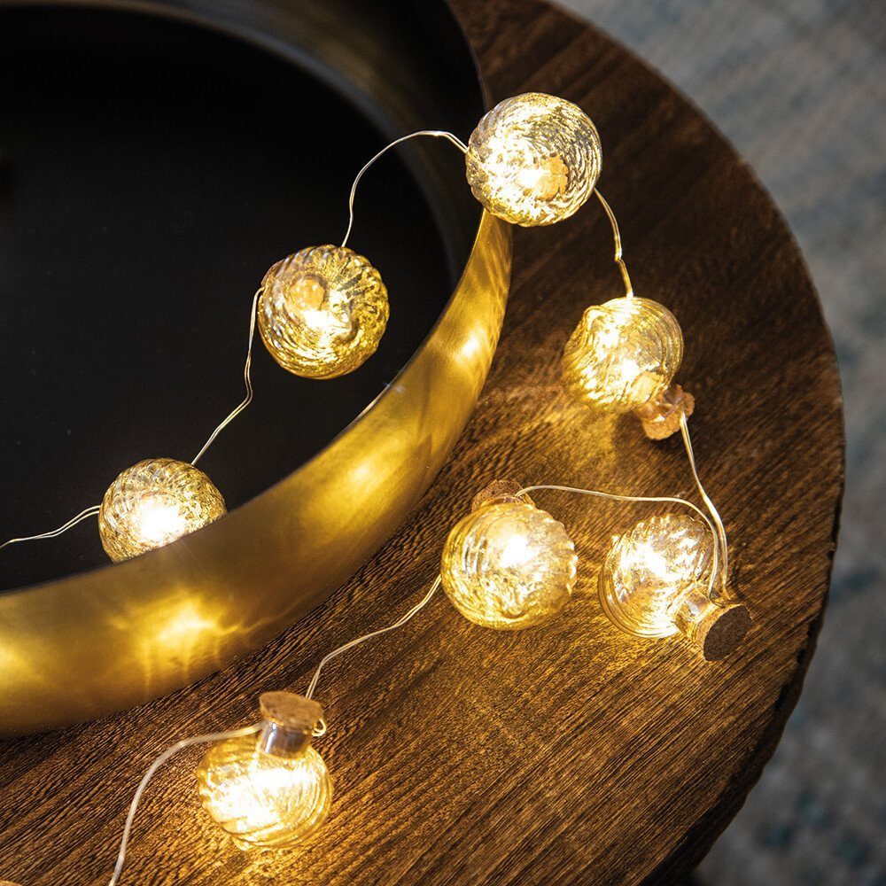 Koopman LED-Lichterkette LED-Minilichterkette, Zwiebelkugeln, 12 warmweiße LEDs, amberfarben