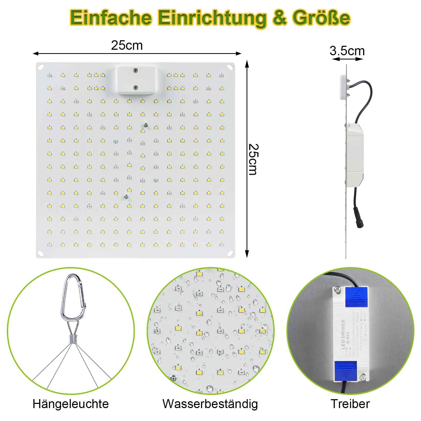 Jibenhome Pflanzenlampe LED-Wachstumslicht mit 192-360LEDs, 25W-65W günstig online kaufen
