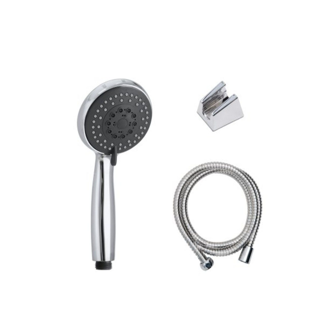 axentia Duschbrause, (3-tlg), Duschbrausen Set 3-teilig mit 5 Funktionen & Wandhalterung