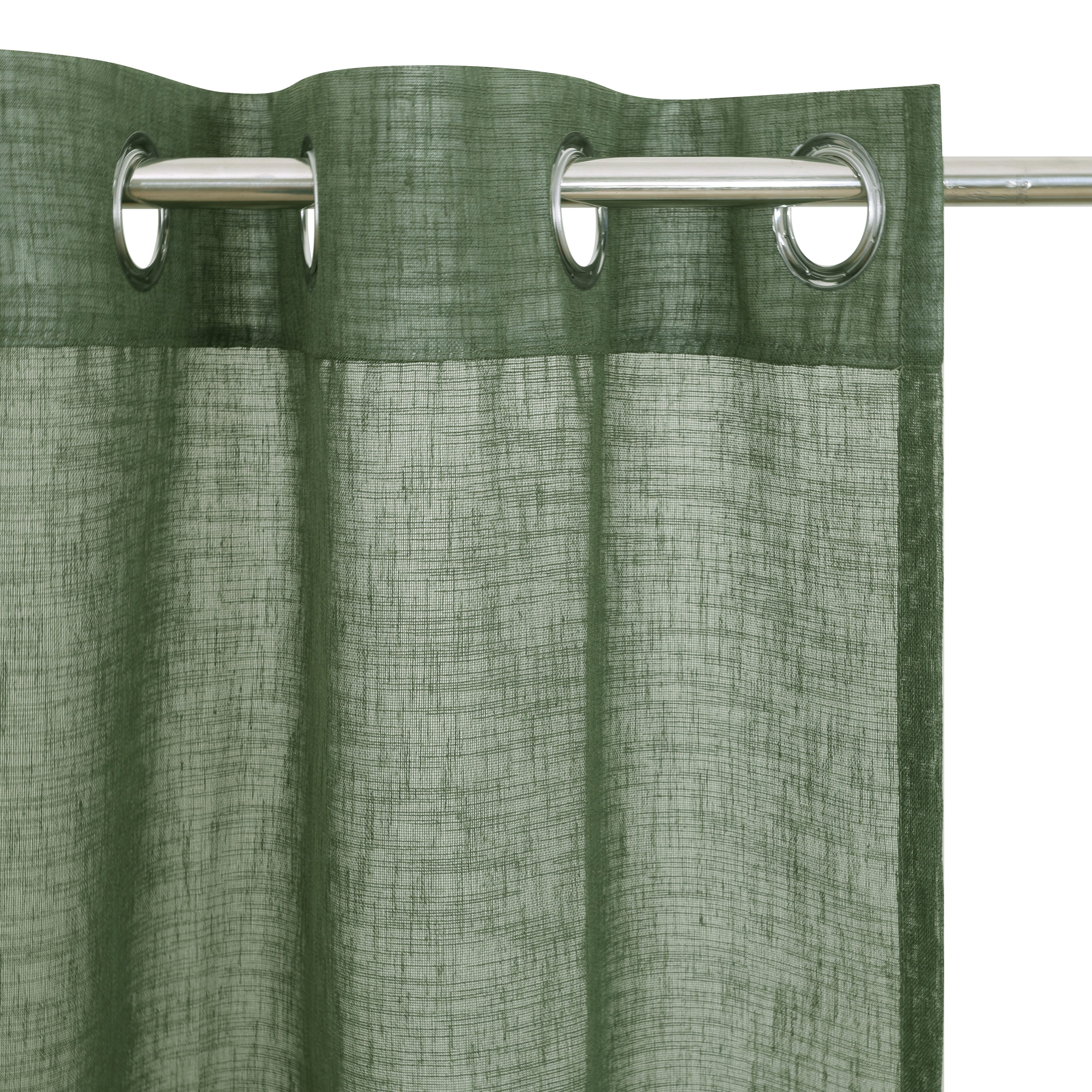 OTTO home Gardine Fiete, 1 Stück, halbtransparent, leinen Optik (1 St), Ösen, halbtransparent, Leinen Optik, monochrom, basic, pflegeleicht, verschiedene Größen – Bild 4 von 5