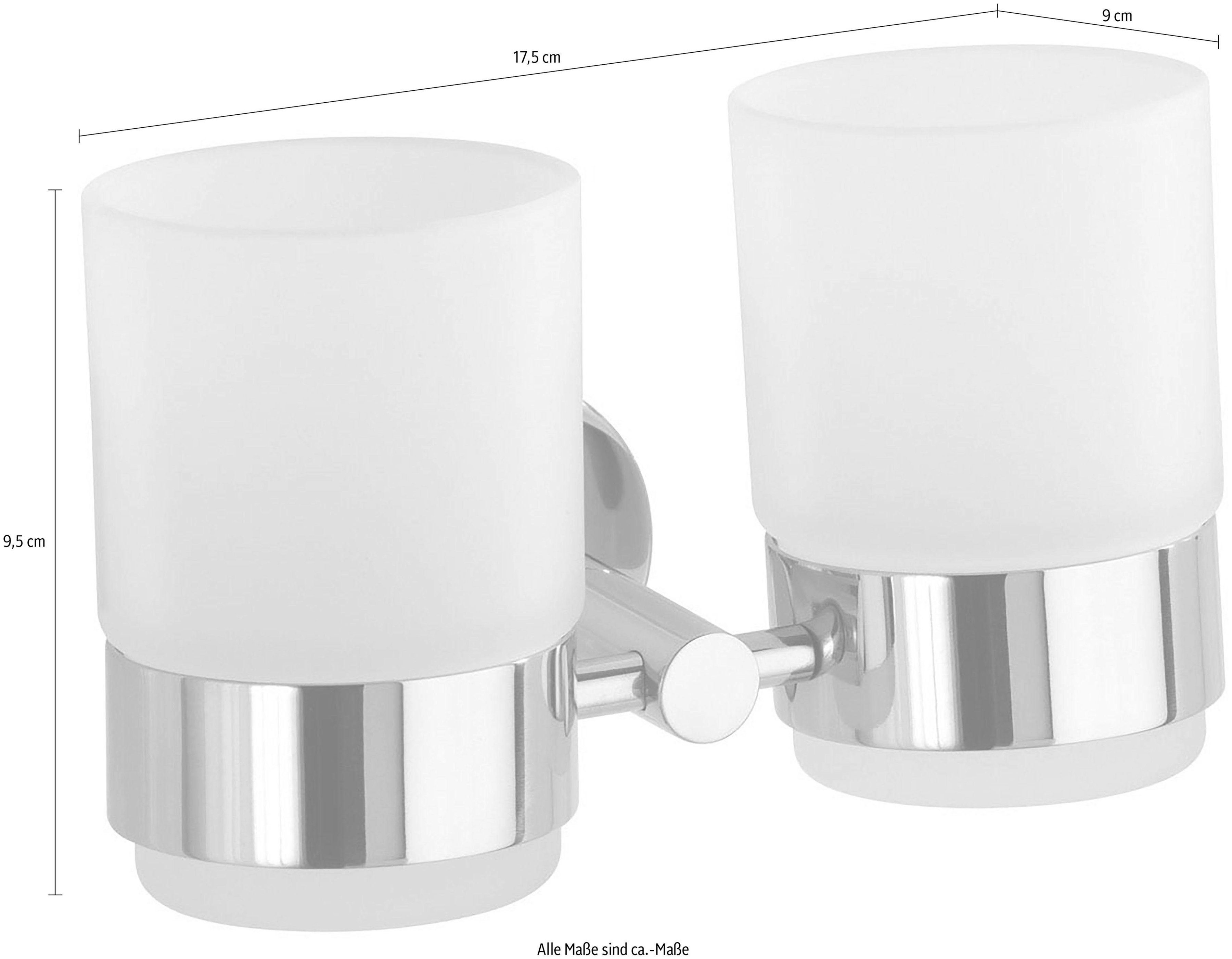 WENKO Zahnputzbecher Bosio, (2-St), aus satiniertem Glas