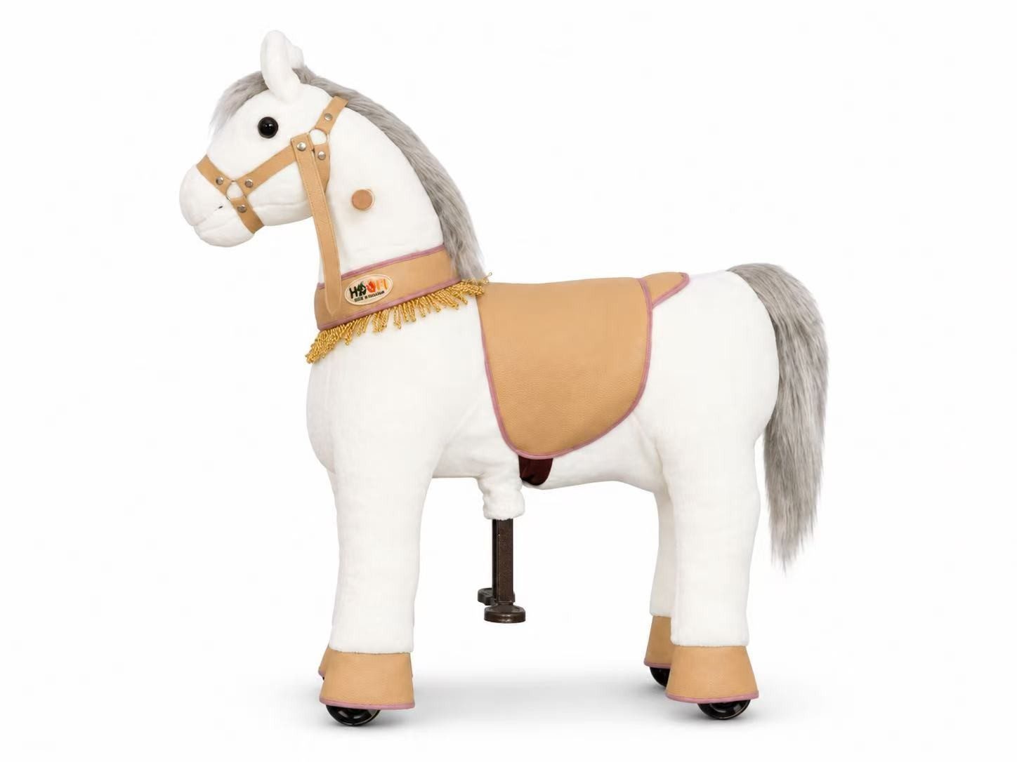 Hoofi Stehpferd Mechanisches Reitpferd Lilia Weiß Small 3–5 Jahre bis 30 kg