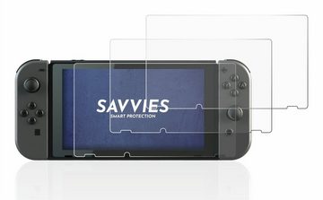 Savvies Schutzfolie für Nintendo Switch, Displayschutzfolie, 6 Stück, Folie klar