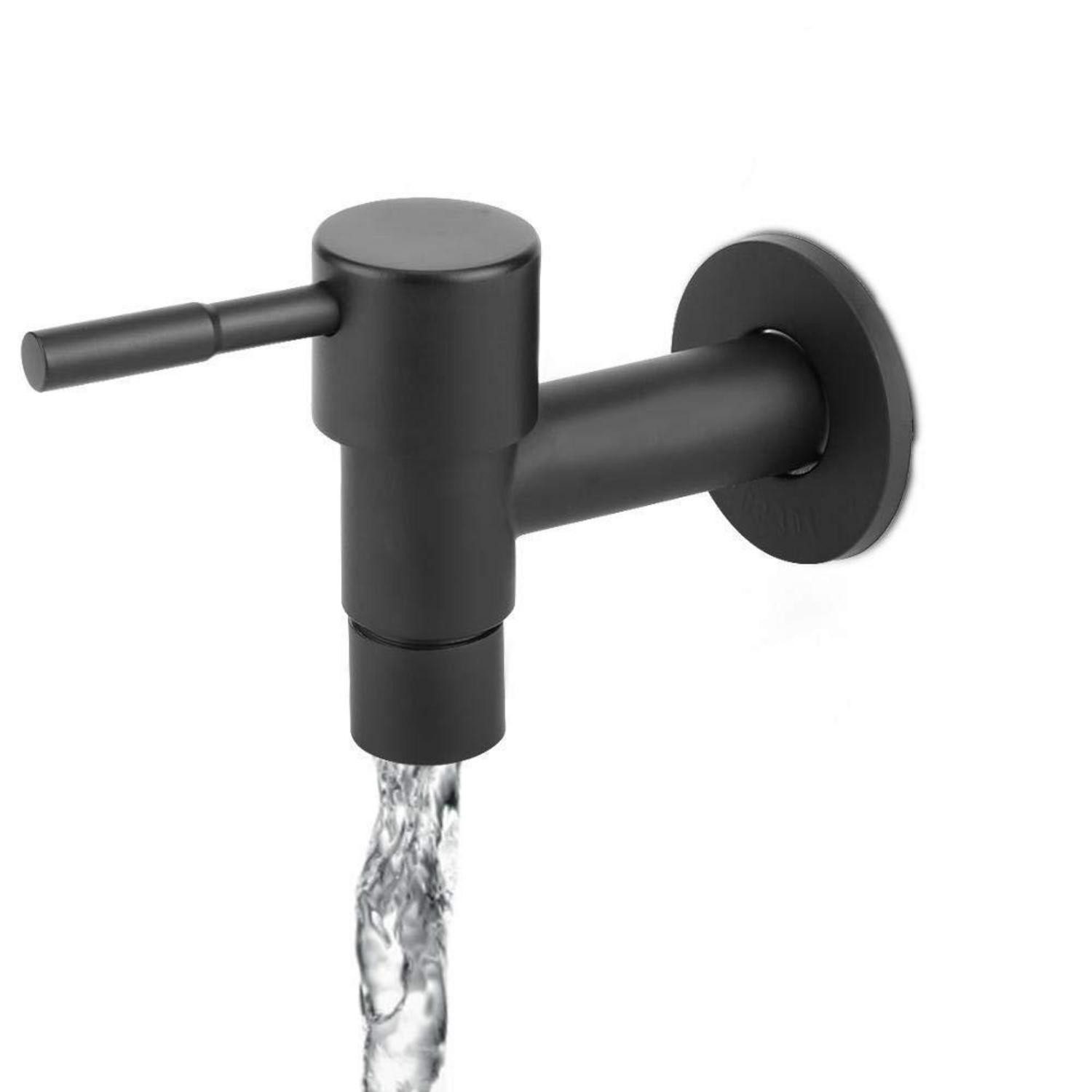 LuxusKollektion Waschtischarmatur Badarmatur Edelstahl Schwarz (1-St)