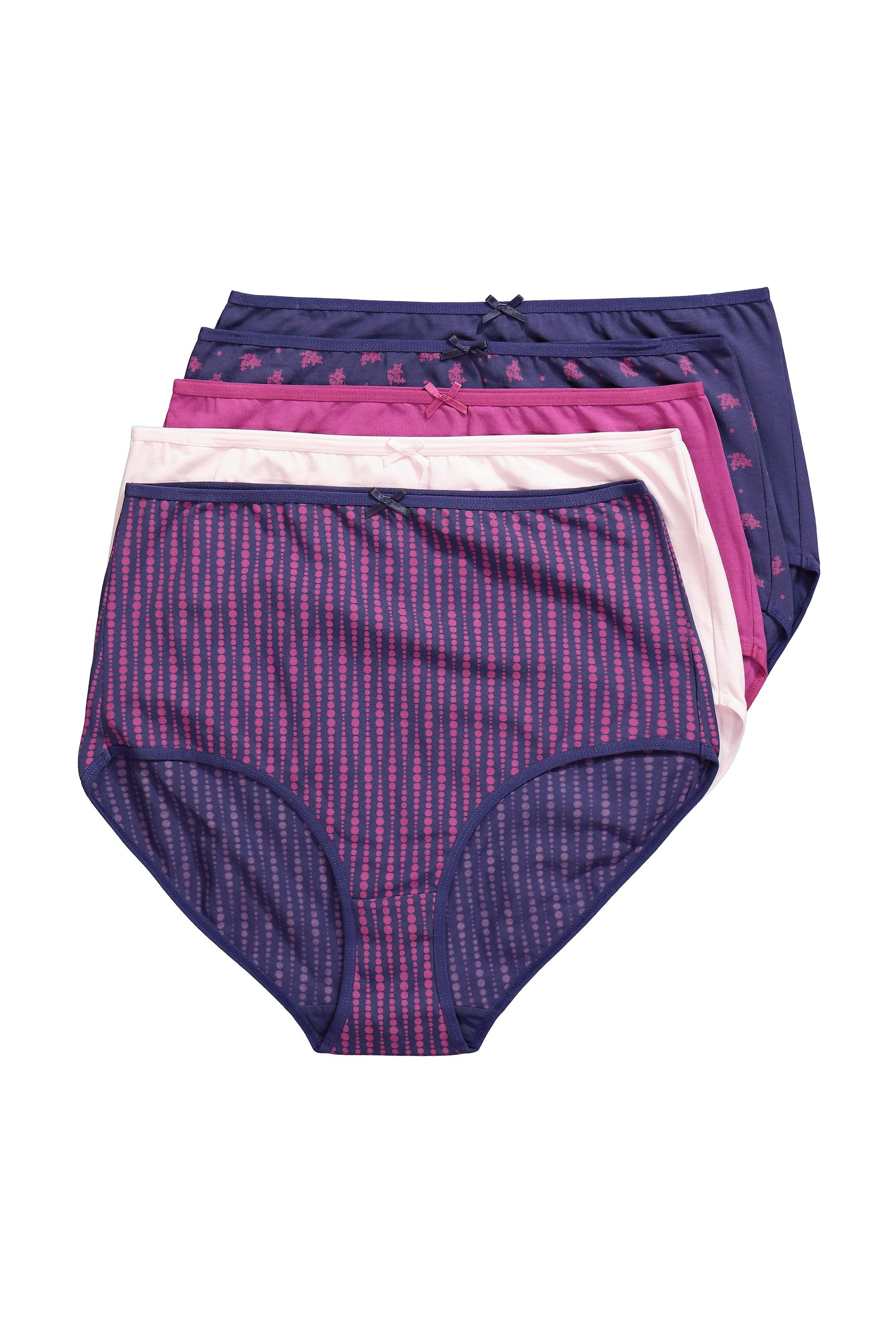 Ulla Popken Maxislip Maxislips 5er-Pack Muster/einfarbig