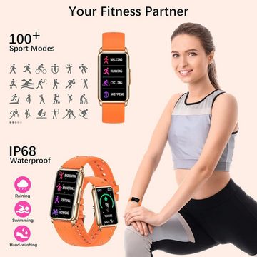 ECOSOON Multifunktionale Fitnessuhr Smartwatch (1,47 Zoll, Android iOS), Fittnessarmbanduhr Frauen mit 123 Sportmodi Pulsmesser Schlafmonitor